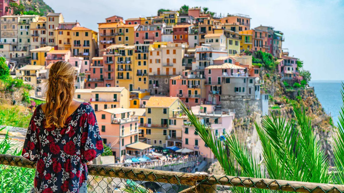 Colourful houses of Monterosso on a Cinque Terre and Pisa day trip from Florence, Italy