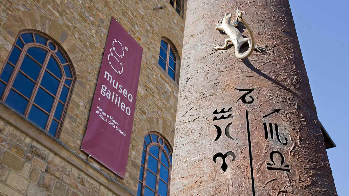 Historic telescopes and instruments inside Museo Galileo, entry ticket for the Galileo Museum in Florence